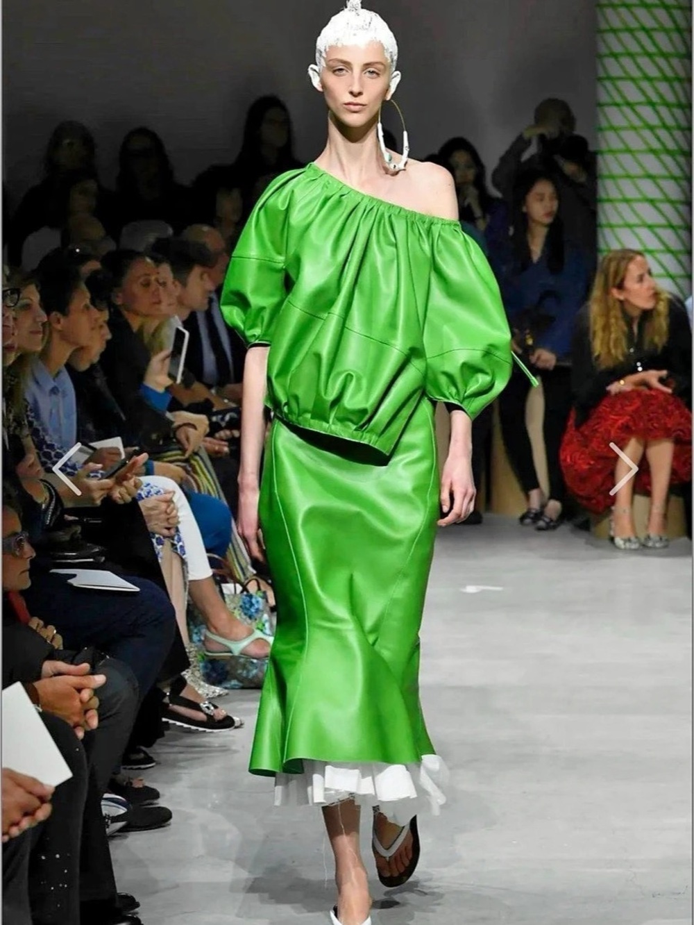 MARNI 2020 Green Gathered Runway Blouse – IT 42/US 6-8